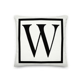 Letter W Border Monogram Decorative Throw Pillow Cushion, Pillow, $ 64.50, A Moment Of Now™